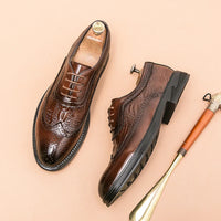 Men Suit Casual Shoes Luxury Men Brogue Dress Shoes Formal Business Leather Shoes Men Brown Wedding Italian Banquet Shoe Size 46 - Buy online at  Vibe In Cart.