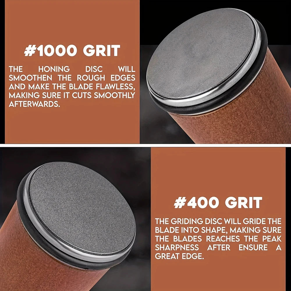 Rolling Knife Sharpener Double Sided Diamond Sharpening Stone 15/20° Degree Magnetic Angle Roller Sharpening for Kitchen Knives - Buy online at  Vibe In Cart.