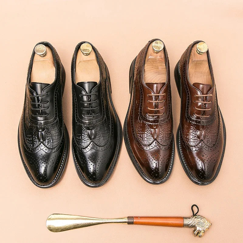 Men Suit Casual Shoes Luxury Men Brogue Dress Shoes Formal Business Leather Shoes Men Brown Wedding Italian Banquet Shoe Size 46 - Buy online at  Vibe In Cart.