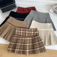 Plaid Pleated Mini Skirt Thick Wool Short Skirt High Waist Box-pleat Miniskirt for Women Teen-girl Preppy Style Outfit - Buy online at  Vibe In Cart.