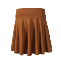 Women's Black Knee-Length Flared Pleated Loose Skirt