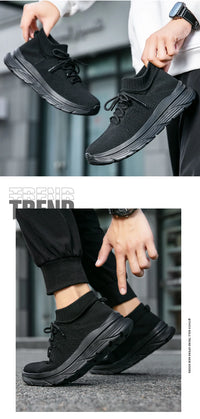 Men's Breathable Lace-Up Casual Sneakers With EVA Insole And Cotton Lining