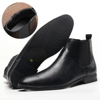 Men's Soft Leather Chelsea Ankle Boots with Zip, Sizes 7-13