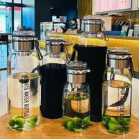 2L Large Capacity Glass Water Bottle Transparent Milk Juice Cup Outdoor Portable Leakproof Drinkware Tea Water Glass Bottle 2L - Buy online at  Vibe In Cart.