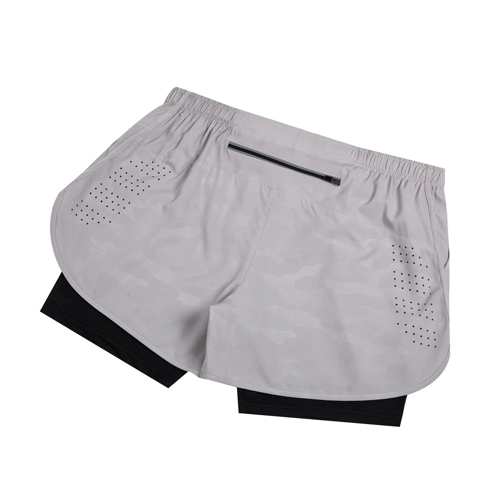 Summer men's reflective running shorts Fitness quick drying double-layer shorts Men's exercise training bodybuilding shorts - Buy online at  Vibe In Cart.