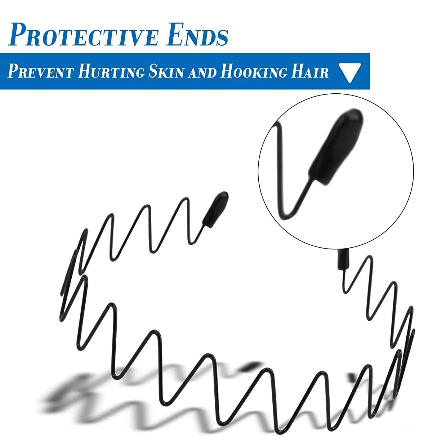 Unisex Black Elastic Non Slip Simple Metal Headbands For Men Women Wavy Hairband Spring Hair Hoop Fashion Hair Accessories - Buy online at  Vibe In Cart.