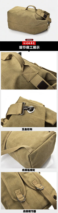 Large Capacity Outdoor Bags Travel Hiking Climbing Tactical Backpack Bag Men Women Canvas Bucket Bag Shoulder Sports Bag - Buy online at  Vibe In Cart.