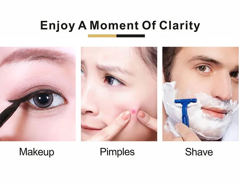 8 Inch Double-Sided Makeup Mirror With 3x-10x Magnification And LED Lights