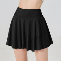 Women's High-Waisted Pleated Athletic Skort with Sun Protection