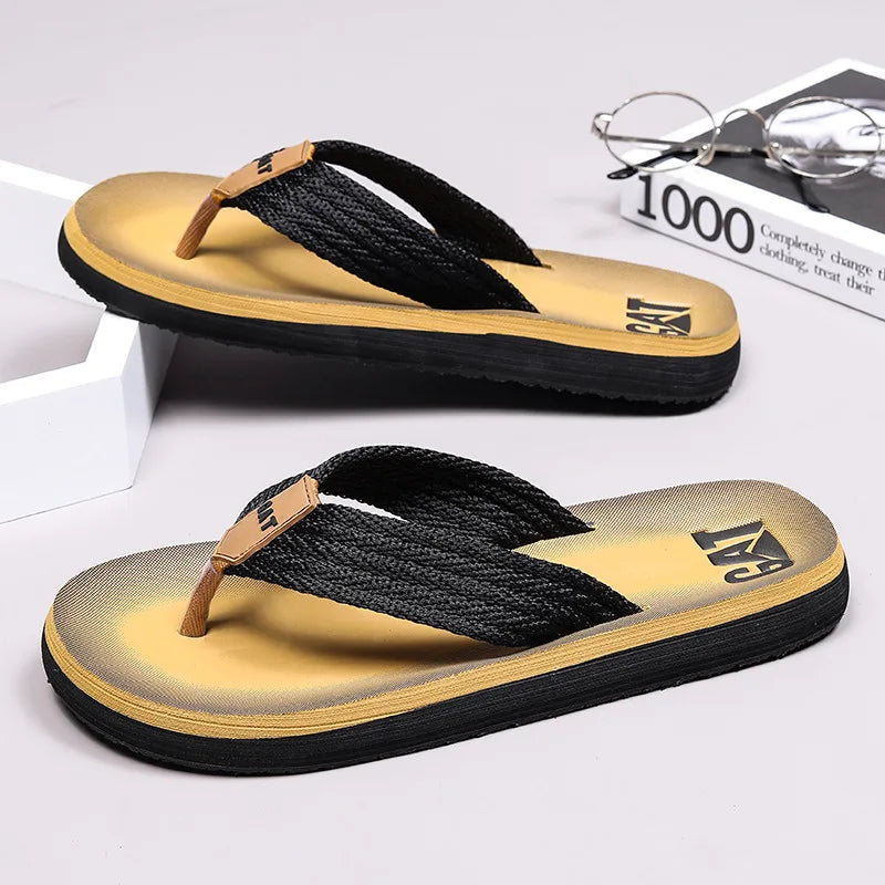 Men's GAT Flip-Flops Wide Strap Non-Pinch Retro Outdoor Anti-Slip Breathable British Style Sandals Beach Shoes - Buy online at  Vibe In Cart.