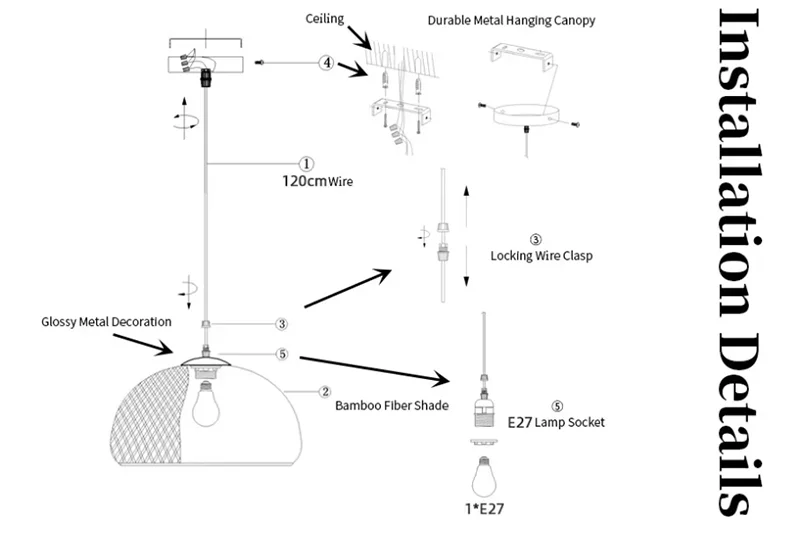 Bamboo Lantern 30cm Pendant Lamp Natural Rattan Wicker E27 LED Chandeliers Hand-Woven Lampshades Lighting Fixture Hanging Light - Buy online at  Vibe In Cart.