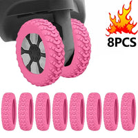 8-Piece Rubber Luggage Wheel Protectors with Noise Reduction
