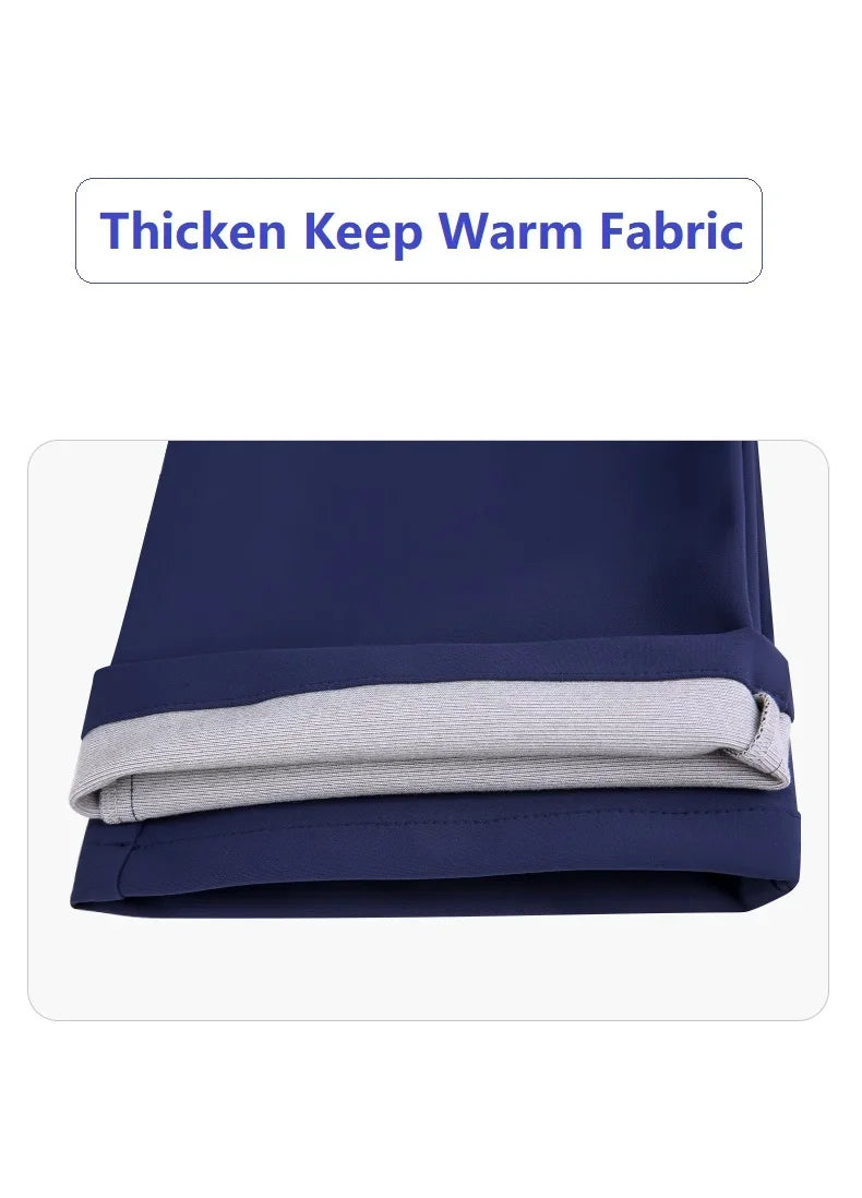 Women's High Waist Fleece Golf Pants Windproof Flared