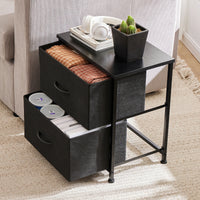 JHK Nightstand Bedside Coffee Sofa Tea Table Storage Closet Chest Clothes Display For Bedroom 2 Fabric Drawers Cabinet Furniture - Buy online at  Vibe In Cart.