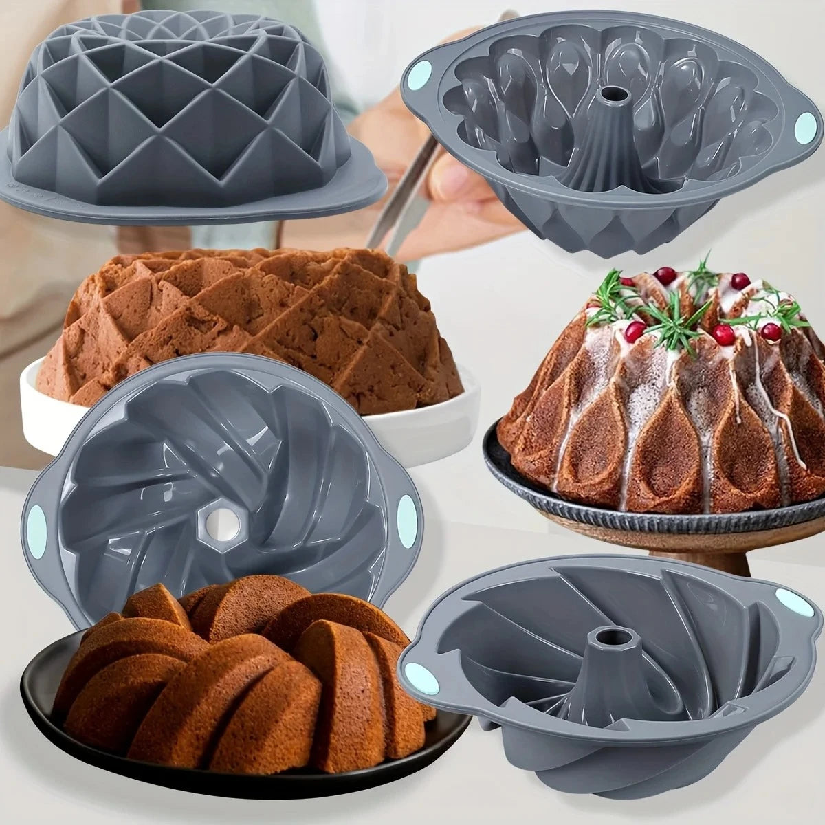 Silicone Bakeware Set Versatile Cake Molds Non-Stick Flower & Assorted Shapes Baking Pans Muffins Chocolates Moulds - Buy online at  Vibe In Cart.