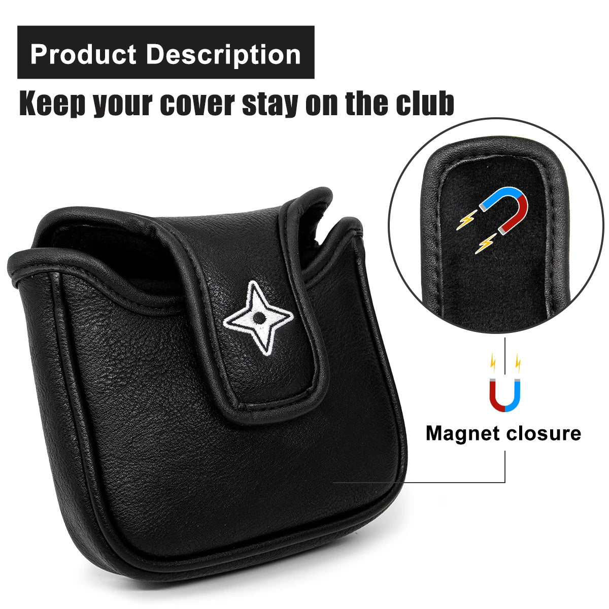 Leather Golf Club Headcover Set for Driver, Fairway, and Hybrid