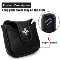 Leather Golf Club Headcover Set for Driver, Fairway, and Hybrid