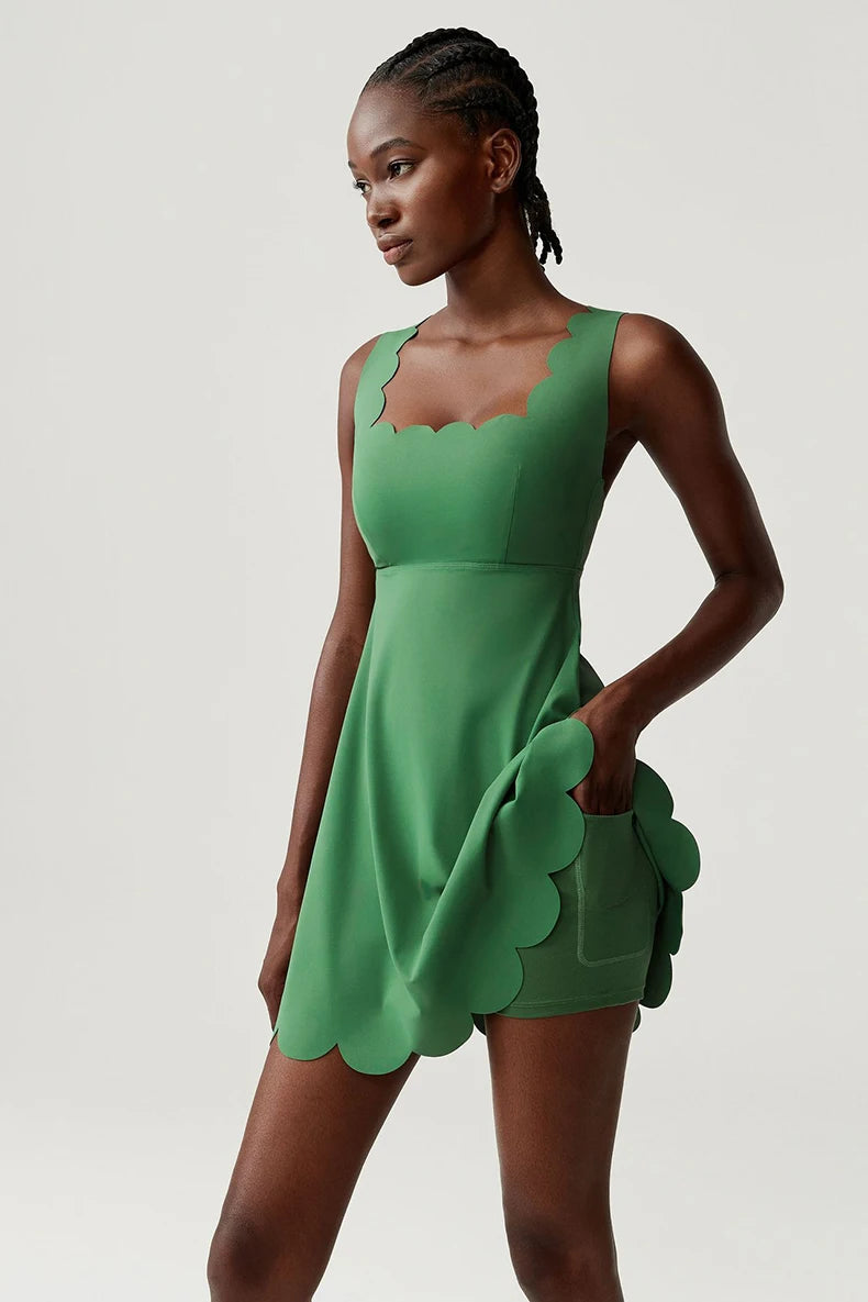 Women Tennis Yoga Dress Solid Color Buttery Soft Gym Suit Breathale Running Skirt Female Golf Short Sportswear Workout Clothes - Buy online at  Vibe In Cart.