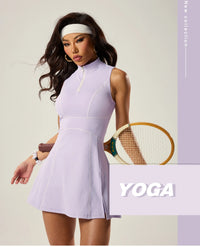 Women Tennis Dress Summer Outdoor Running Suit Lapel Collar Zipper Golf Dress Female Sleeveless Breathable Yoga Skirts - Buy online at  Vibe In Cart.