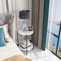 LUVODI 2-Tier Round Coffee End Tables Sofa Side Table Plant Stand with Storage Shelf Metal Frame for Living Room Bedroom - Buy online at  Vibe In Cart.