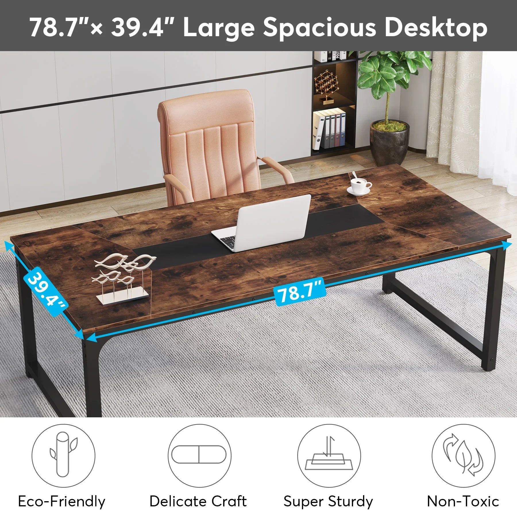 Tribesigns Modern Computer Desk 70.8 inch Large Executive Office Desk Study Writing Desk Workstation Computer Table - Buy online at  Vibe In Cart.