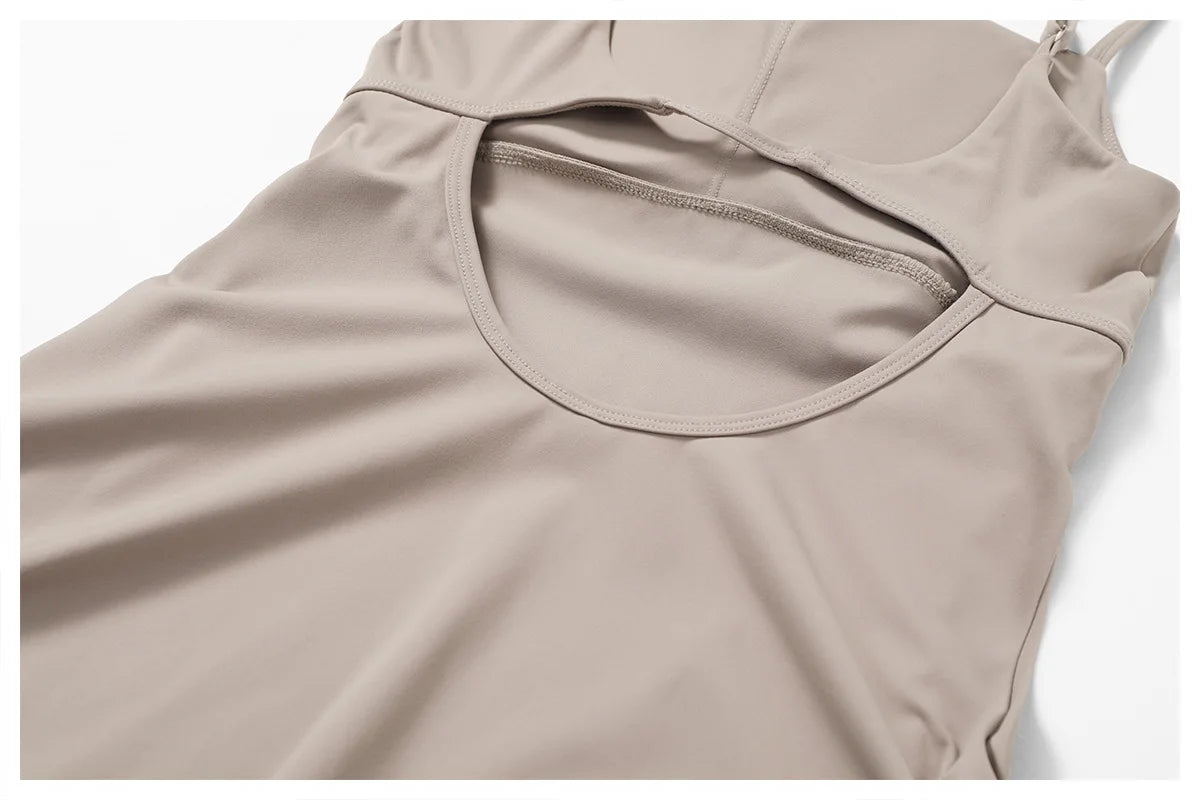 Golf Dress Women Golf Back Yoga Tennis Skirt Anti-exposure Leggings Sports Dress with Chest Pad Breathable Outdoor Quick-drying