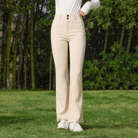 Women's High Waist Flared Golf Trousers Full Length