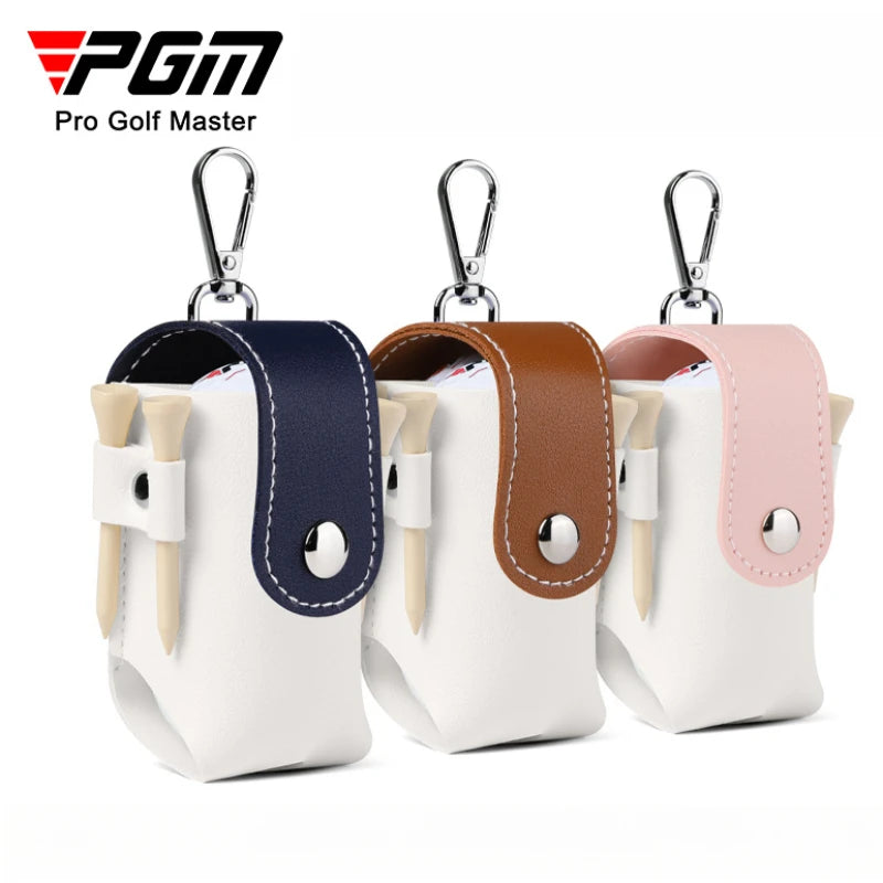 PU Golf Waist Bag Clip with Magnetic Buckle and Ball Storage