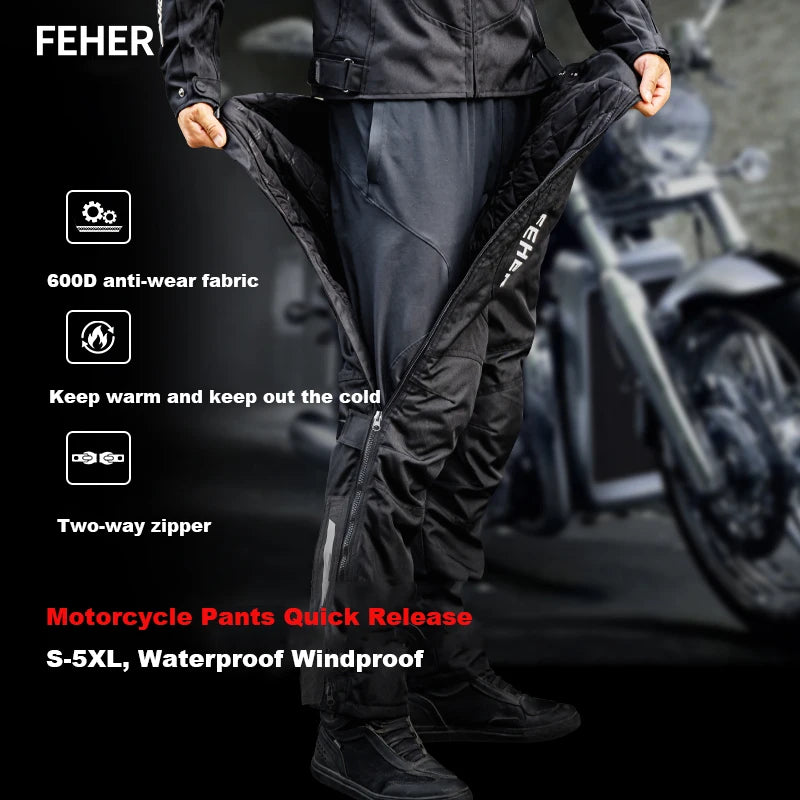 FEHER Winter Motorcycle Pants Quick Release for Men and Women Anti-fall Waterproof Windproof Keep Warm Motorbike Riding Trousers - Buy online at  Vibe In Cart.