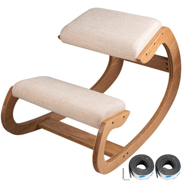 SucceBuy Ergonomic Kneeling Chair Stool W/ Thick Cushion Home Office Chair Improving Body Posture Rocking Wood Computer Chair - Buy online at  Vibe In Cart.