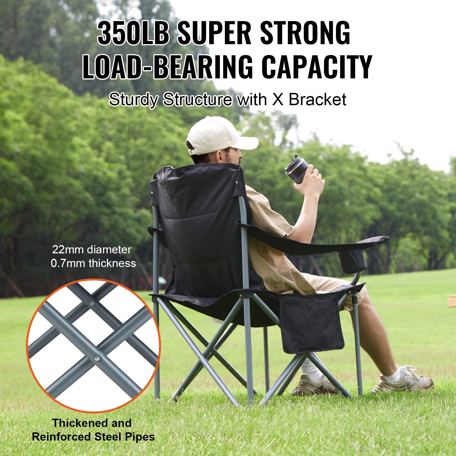 SucceBuy Outdoor Camping Chair 350lbs High Load Ultralight Folding Chair Portable Beach Hiking Picnic Travel Seat Fishing Tool - Buy online at  Vibe In Cart.