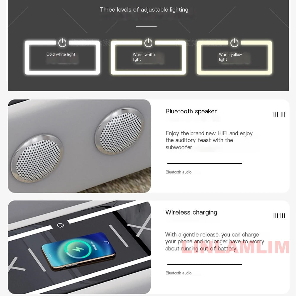 MANBAS Modern Scientific Cloth Sectional Sofa Set with Chaise Lounge, Bluetooth Speakers, and USB Charging Ports for Living Room - Buy online at  Vibe In Cart.