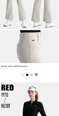 Women's Elastic High Waist Fleece Golf Pants for Winter