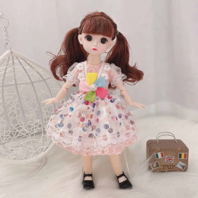 30cm Bjd Doll 12 Moveable Joints 1/6 Girl's Dress 3D Brown Eyes Toy with Clothes Shoes Kids Toys for Girl Children Gift - Buy online at  Vibe In Cart.