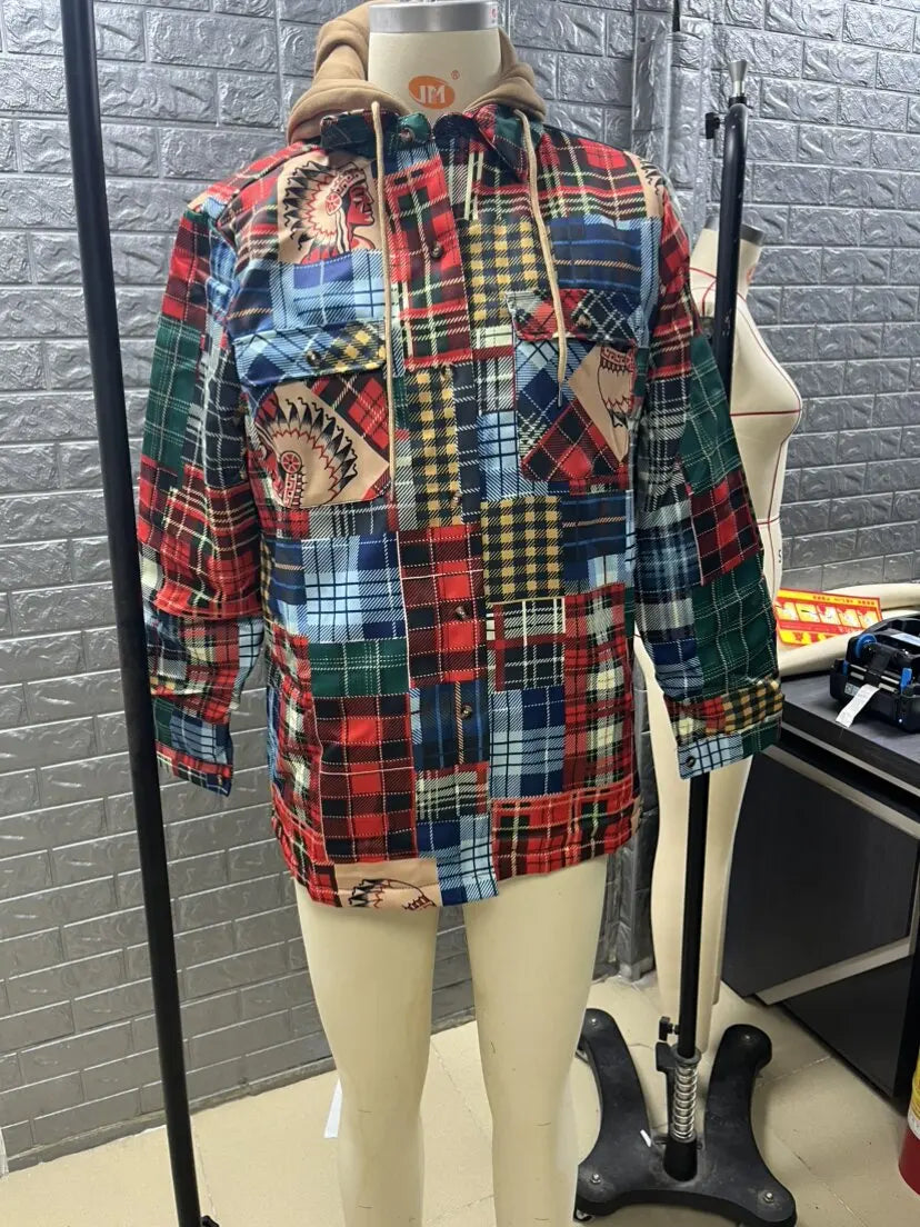 Men's Hooded Winter Jacket, Long-Sleeved, Loose-Fitting, Single Breasted