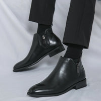 British Style Men's Chelsea Boots Casual Leather High Top Shoes Versatile Male Ankle Boots New Leather Man Business Shoes Botas - Buy online at  Vibe In Cart.