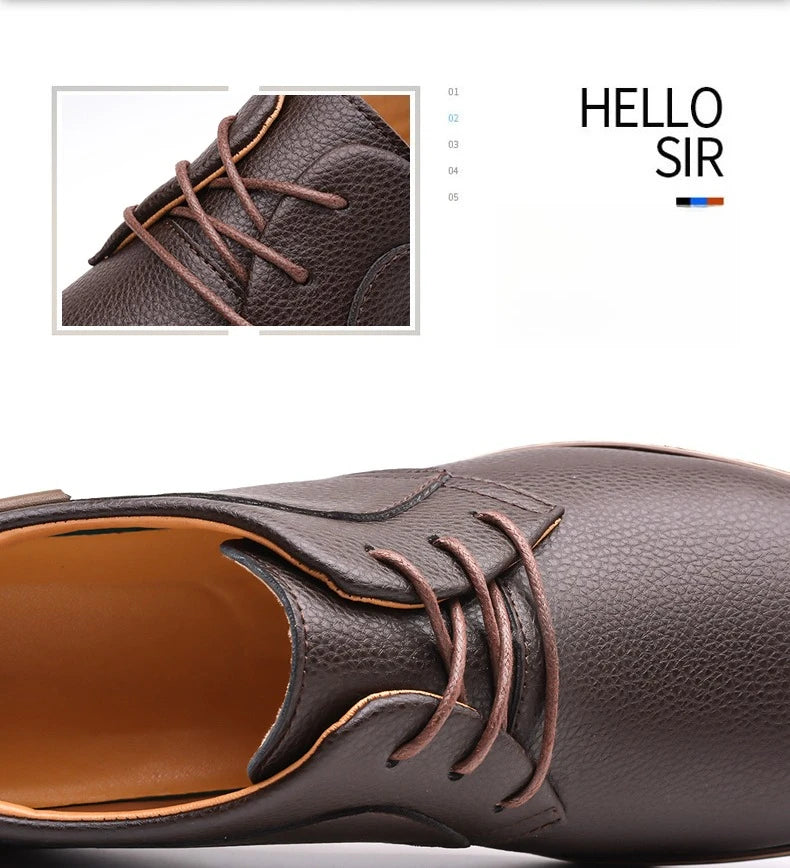 Men's Casual Business Leather Shoes Men Fashion Lace-up Derby Shoe Mens Light Comfortable Outdoor Driving Flats - Buy online at  Vibe In Cart.