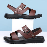 Summer Sandals for Men Outdoor Casual Sport Slippers PU Leather Non-slip Breathable Roman Shoes Beach Flip-Flop Garden Shoes - Buy online at  Vibe In Cart.