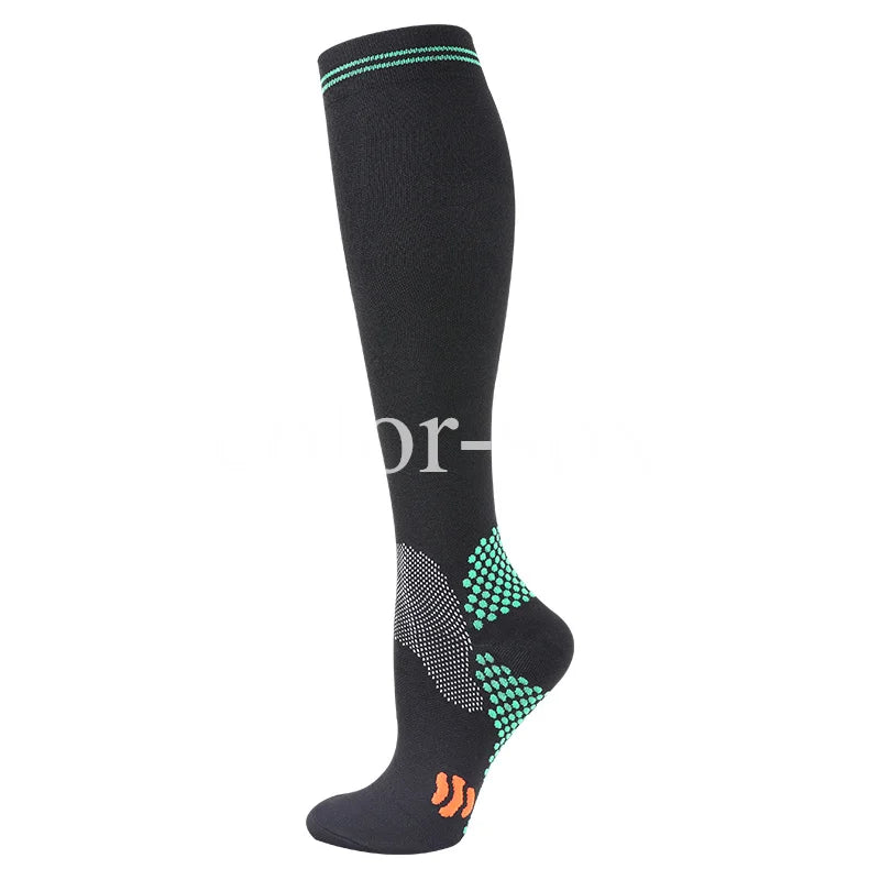 Knee-High Compression Socks 20-30mmHg Nylon Cotton EU36-50 for Men Women