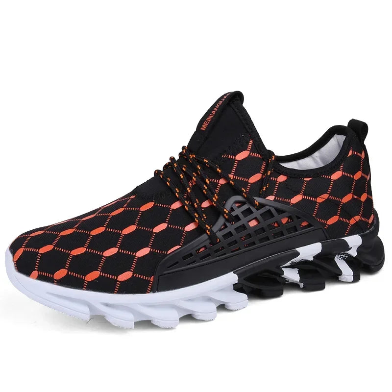 Men's Casual Canvas Sports Shoes With Checkered Pattern
