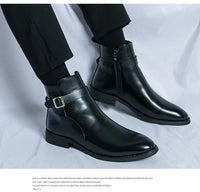 New waterproof British riding boots men's fashionable ankle boots casual and versatile high-top leather shoes men's trend - Buy online at  Vibe In Cart.
