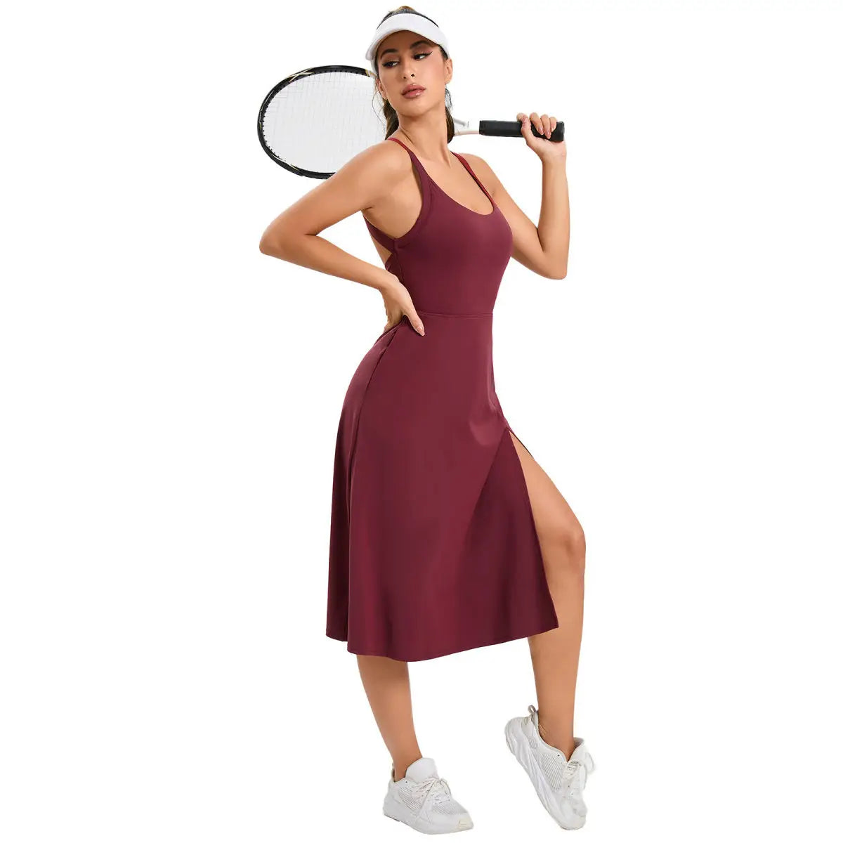 Women Tennis Dress  One Piece Gym Sports Fitness Yoga Casual Skirt Outdoor Golf Suit Badminton Dress Women Sportswear