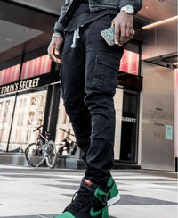 2025 New Men Street Elastic Denim Brand Jeans Narrow Legs Multi Pockets Cargo Pants Casual Slim Fit Daily Wear Joggers Mid Waist - Buy online at  Vibe In Cart.