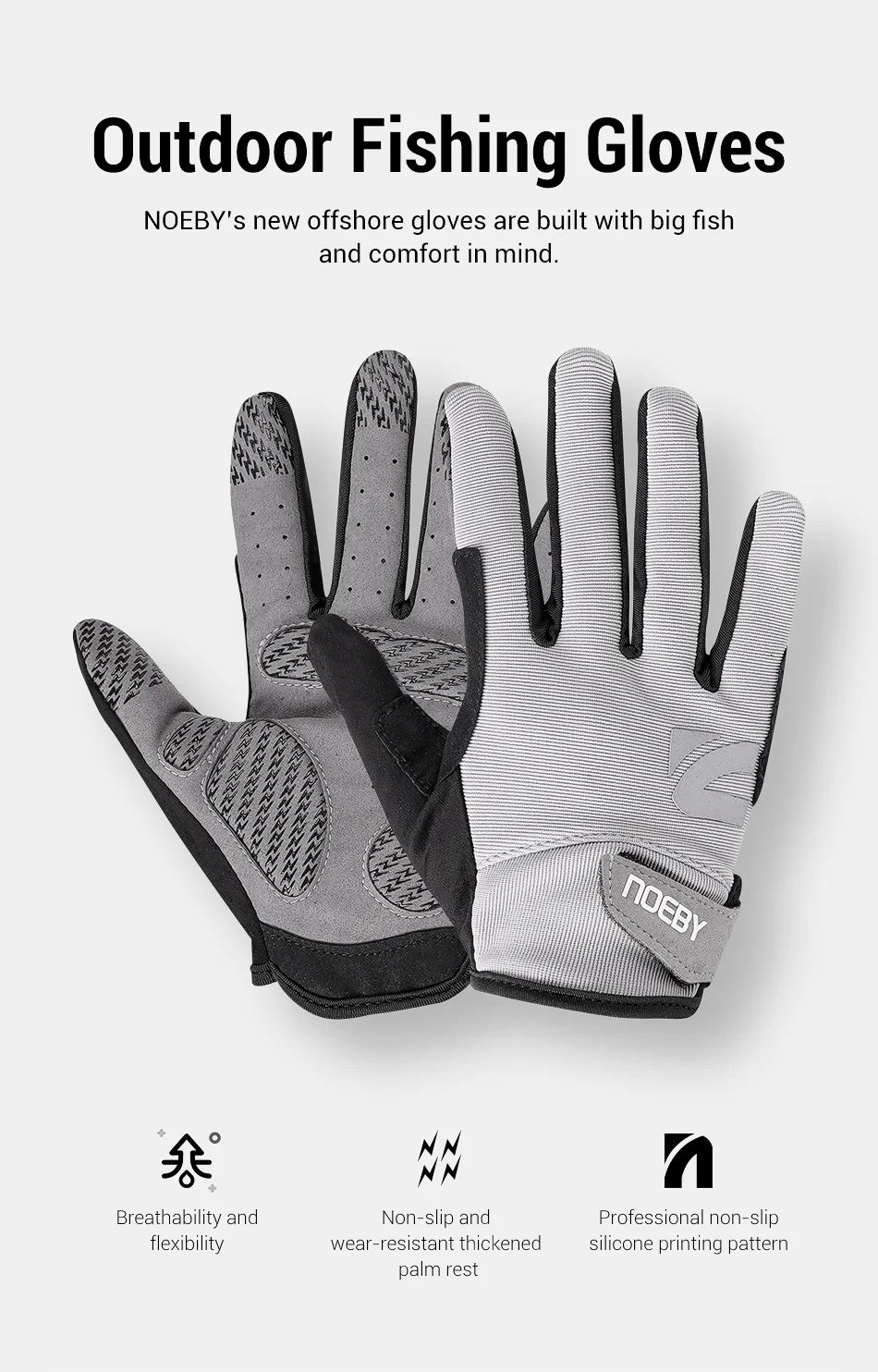 Noeby Fishing Gloves Non-slip Full Finger Outdoor Sun Protection Anti-UV Cycling Running Gloves Men Women Tackle - Buy online at  Vibe In Cart.