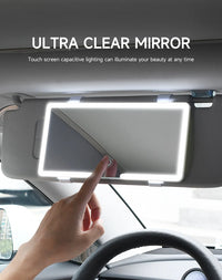 Car Interior Mirrors Sun Visor Plate LED HD Makeup Mirror for Girls Women Rechargeable Fill Light Universal Thin Vanity Mirror - Buy online at  Vibe In Cart.