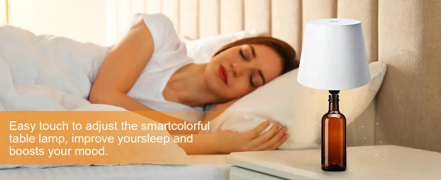 USB Charge Bottle Table Lamp Touch Control of 3 Colors and Stepless Dimming Night Lamp Suitable for Bar Wine Bottles Desk Lights - Buy online at  Vibe In Cart.