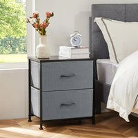 JHK Nightstand Bedside Coffee Sofa Tea Table Storage Closet Chest Clothes Display For Bedroom 2 Fabric Drawers Cabinet Furniture - Buy online at  Vibe In Cart.