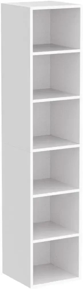new70.9 Inch Tall Narrow Bookcase, Modern White Corner Bookcase with Storage, 6 Tier Cube Display Shelves for Home Office - Buy online at  Vibe In Cart.