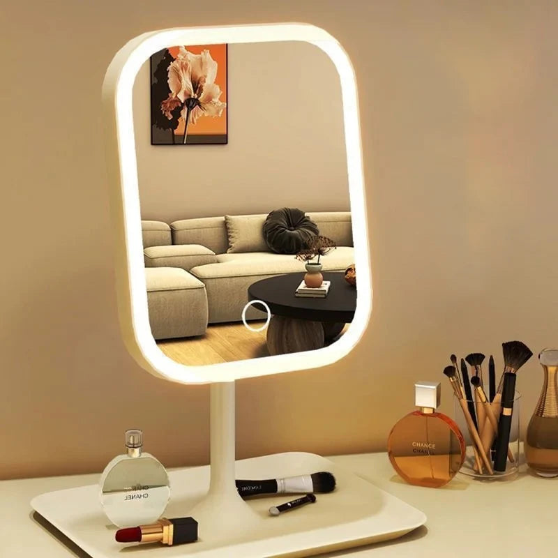 Niche Modern Desktop Vanity Mirror 3 Color Light LED Makeup Mirror Touching Mirror Women Bedroom Dressing Mirror - Buy online at  Vibe In Cart.