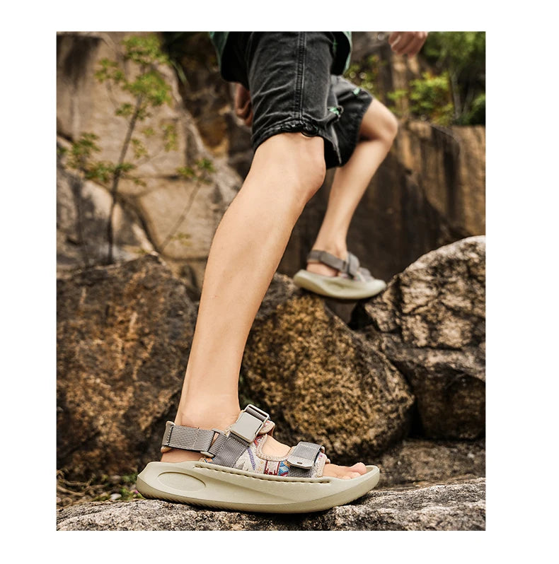 Men's outdoor casual sandals summer new soft-sole non-slip comfort sandals fashion youth Joker light breathable sports slippers - Buy online at  Vibe In Cart.